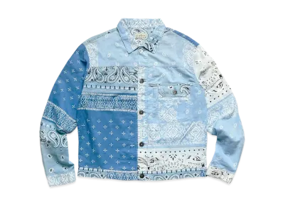 KAPITAL GAUZE BANDANA PATCHWORK 1ST JACKET "Sax"