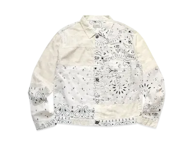 KAPITAL GAUZE BANDANA PATCHWORK 1ST JACKET "White"