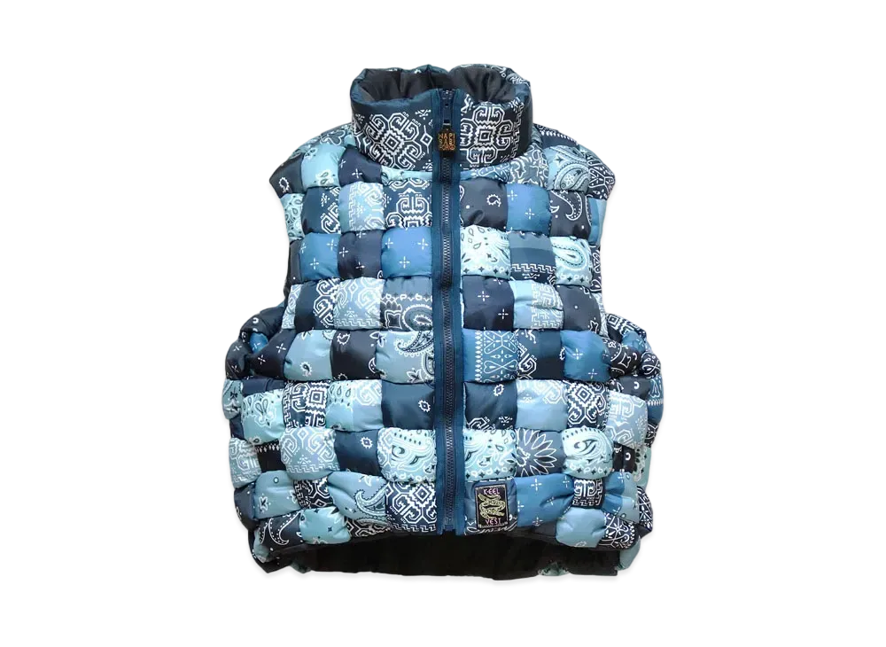 KAPITAL BANDANA TRANSCRIPTION NYLON KEEL WEAVING VEST "Navy"