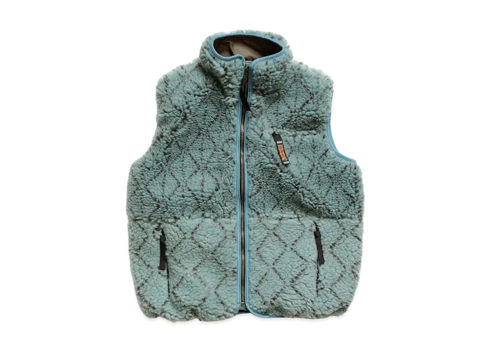 KAPITAL ROAD RESTART BOAR FLEECE REVERSIBLE VEST "Blue"