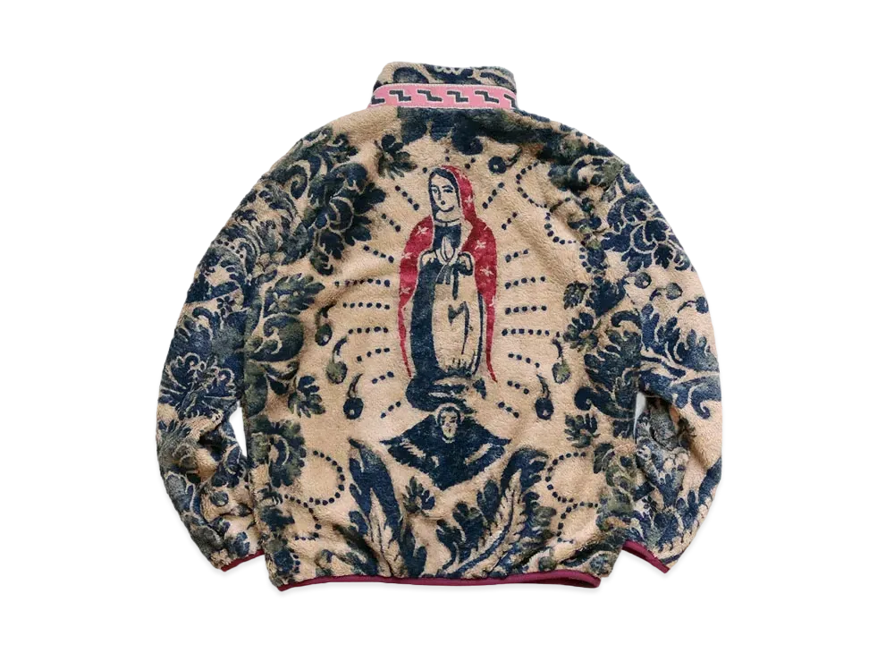 KAPITAL DAMASK PATTERN FLEECE ZIP BULLSON (VIRGIN MARIA) "Beige"