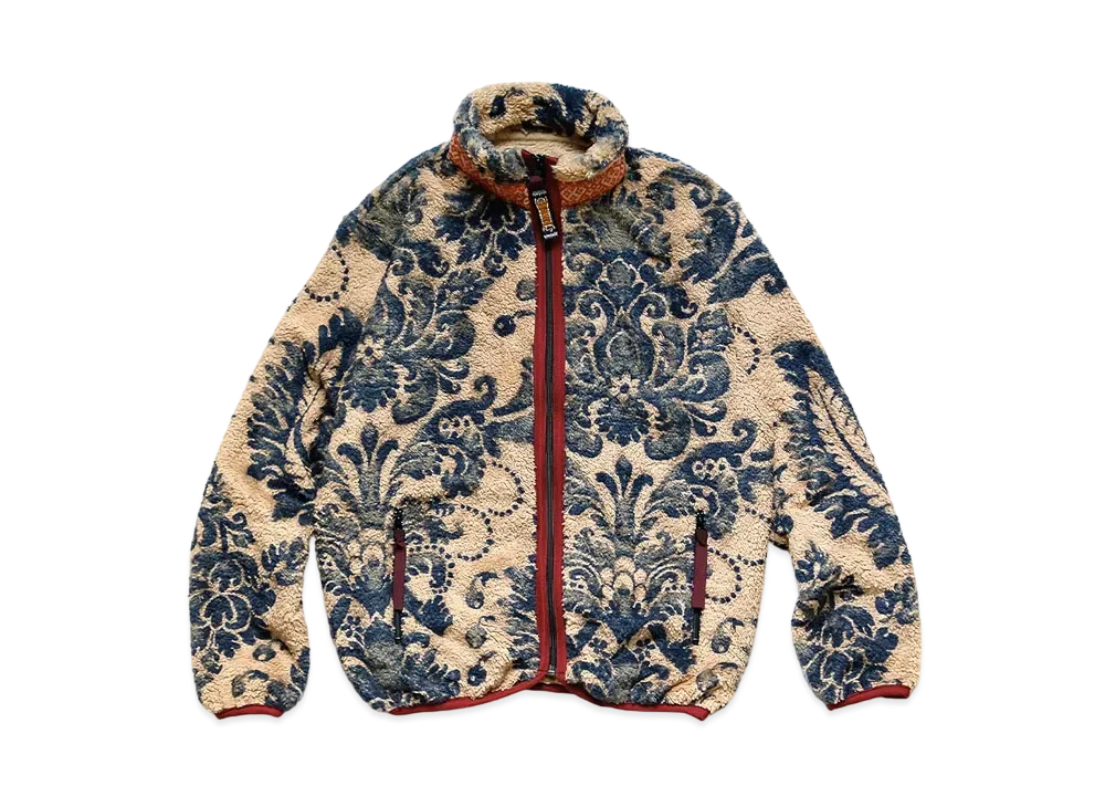 KAPITAL DAMASK PATTERN FLEECE ZIP BULLSON "Beige"