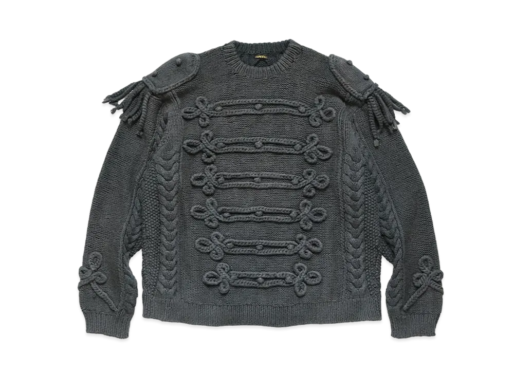 KAPITAL COTTON HANDNIT NAPOLEON SWEATER "Gray"