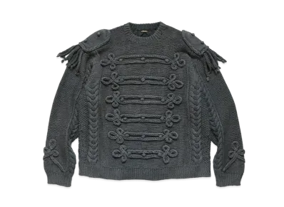 KAPITAL COTTON HANDNIT NAPOLEON SWEATER "Gray"