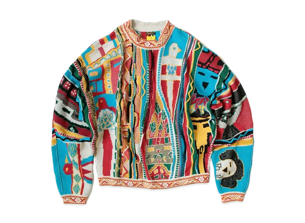 KAPITAL 7G COTTON MACHINA GORDY CREW SWEATER "Red"