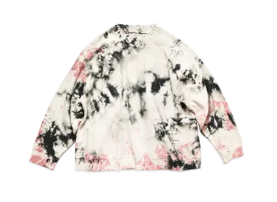 KAPITAL 5G COTTON CUT CREW SWEATER (ASHBURY DIE) "Black Pink"