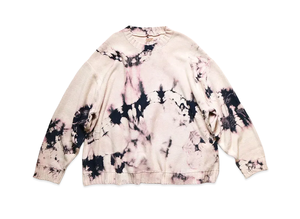 KAPITAL 5G COTTON CUT CREW SWEATER (ASHBURY DIE) "Quinity Purple"