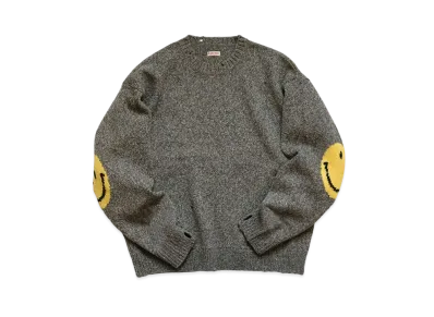 KAPITAL 7G WOOL HAPPY CREW SWEATER "Gray"