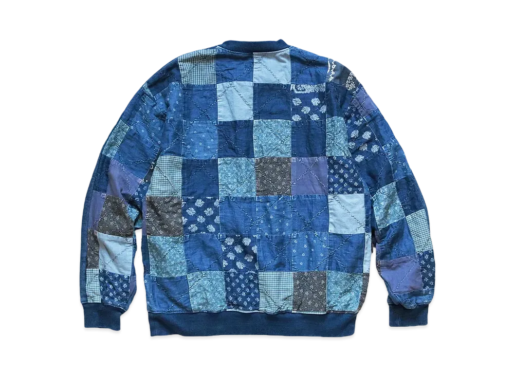KAPITAL IDG BACK HAIRD x QUILT 2 TONE BIG SWEAT "Indigo"