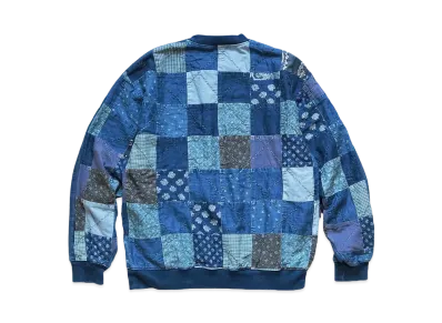 KAPITAL IDG BACK HAIRD x QUILT 2 TONE BIG SWEAT "Indigo"