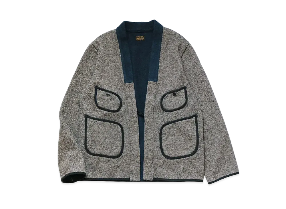 KAPITAL BEACH BACK HAIR KAKASHI CARDIGAN "Charcoal"