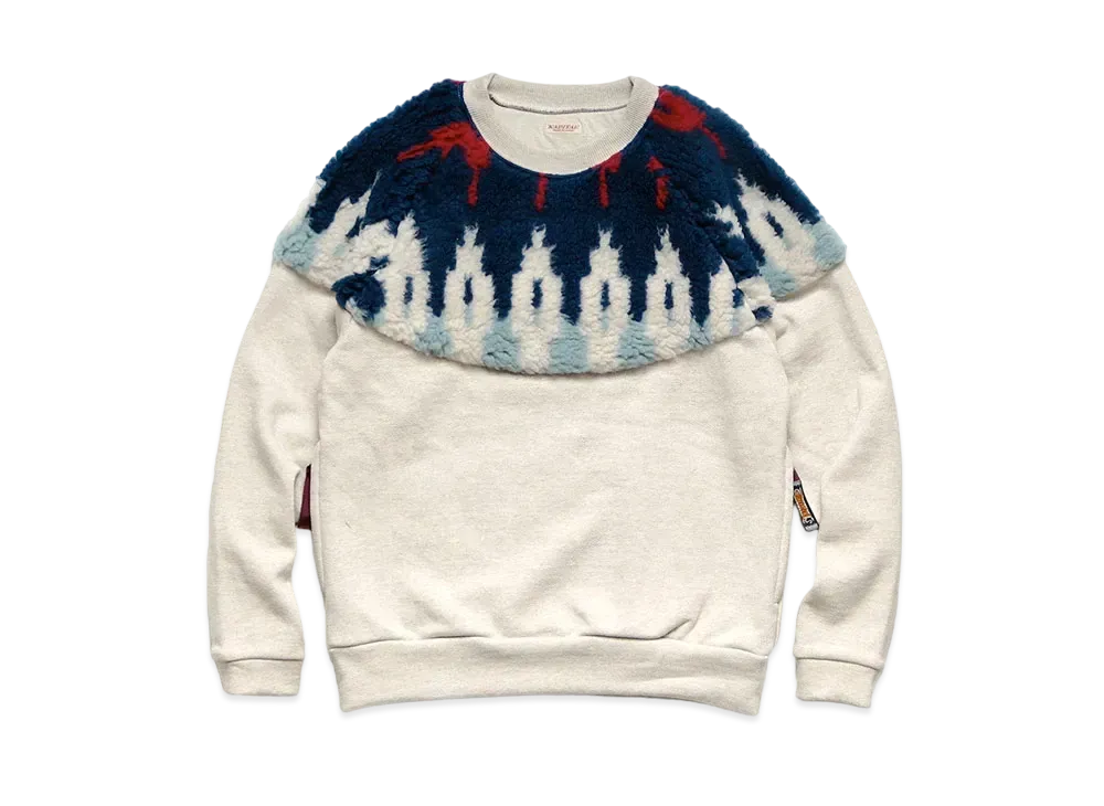 KAPITAL TOP BURNS x BOA FLEECE NORDIC SWEAT "Navy Red"