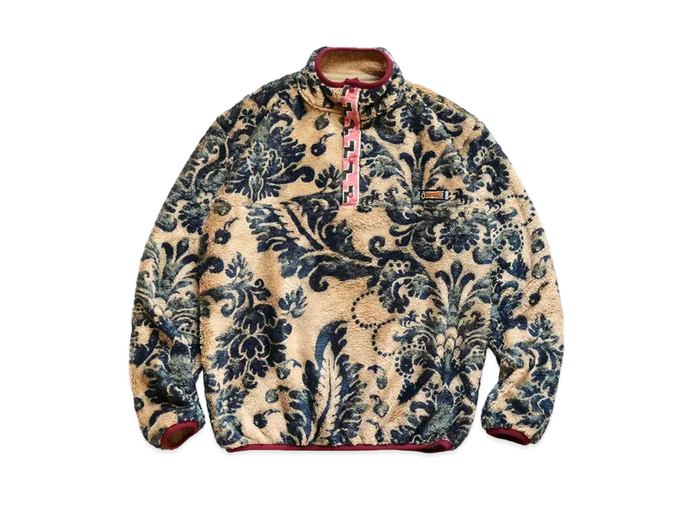 KAPITAL DAMASK PATTERN FLEECE SNAP T (VIRGIN MARIA) "Beige"