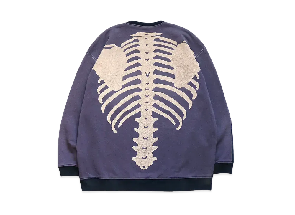 KAPITAL BACK HAIR 2 TONE REMAKE BIG SWEAT (BOUND PT) "Black Purple"