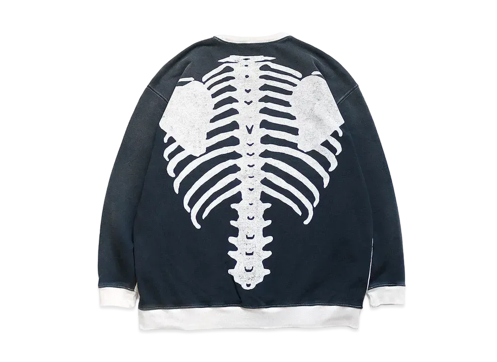 KAPITAL BACK HAIR 2 TONE REMAKE BIG SWEAT (BOUND PT) "Quinity Black"
