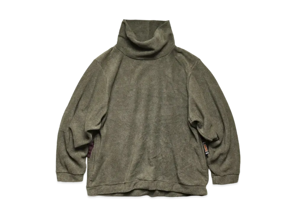 KAPITAL REVERSE FLEECE BIG HY NECK SWEAT "Khaki"