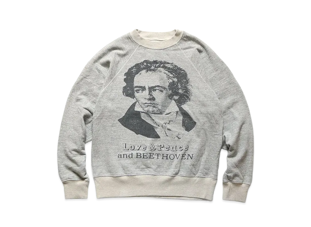 KAPITAL TOP BURNT LAGRANGE CREW SWEAT (LOVE & PEACE) "Gray"