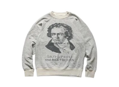 KAPITAL TOP BURNT LAGRANGE CREW SWEAT (LOVE & PEACE) "Gray"