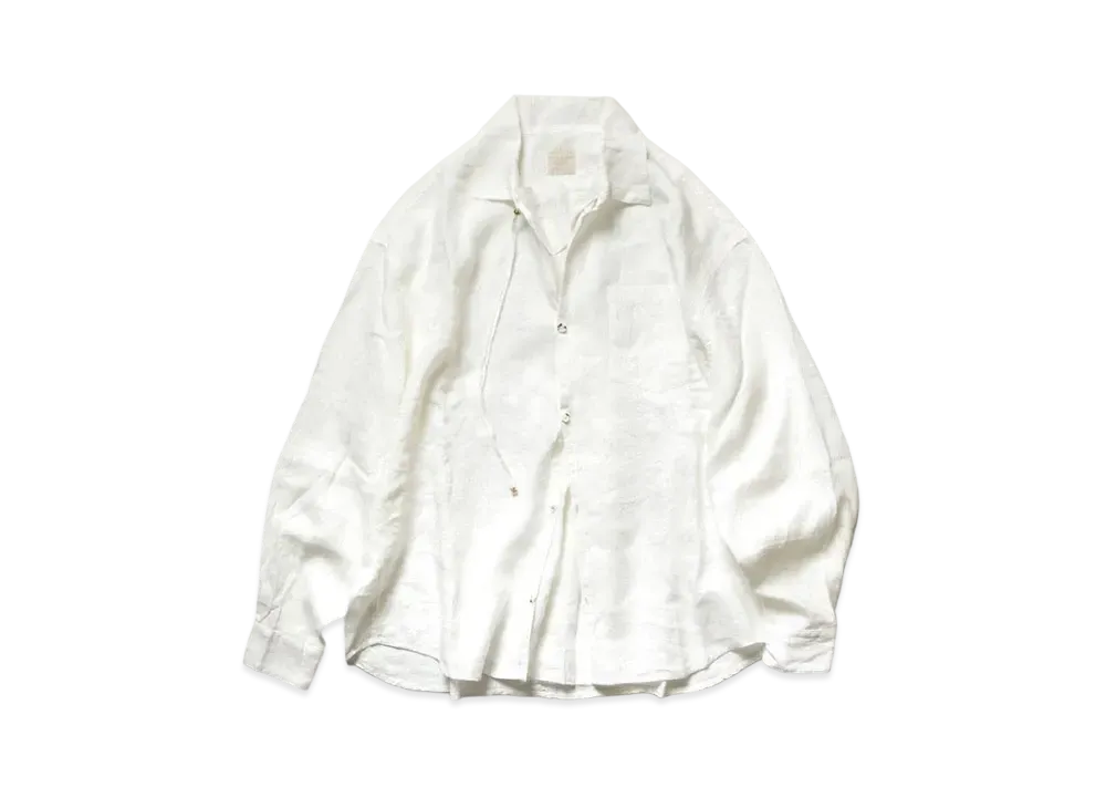 KAPITAL LINEN DOLOMB WORK CELD ANO LACK SHIRT "White"