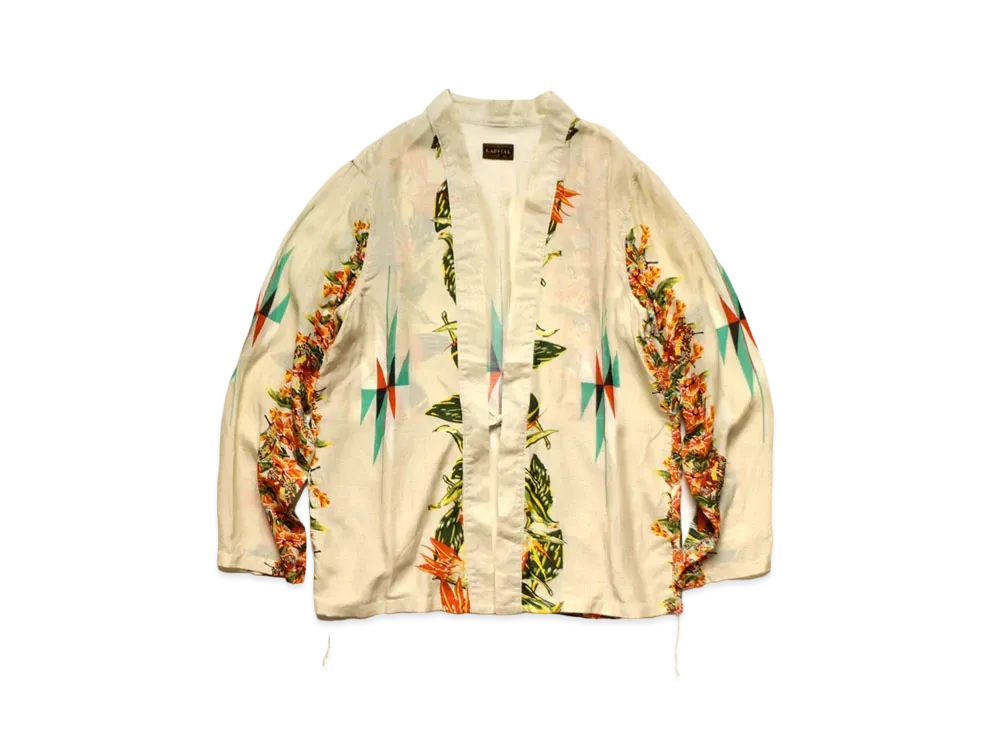 KAPITAL SILK LAYON HIBISCUS OORTEGA PT KAKASHI SHIRT "Beige"
