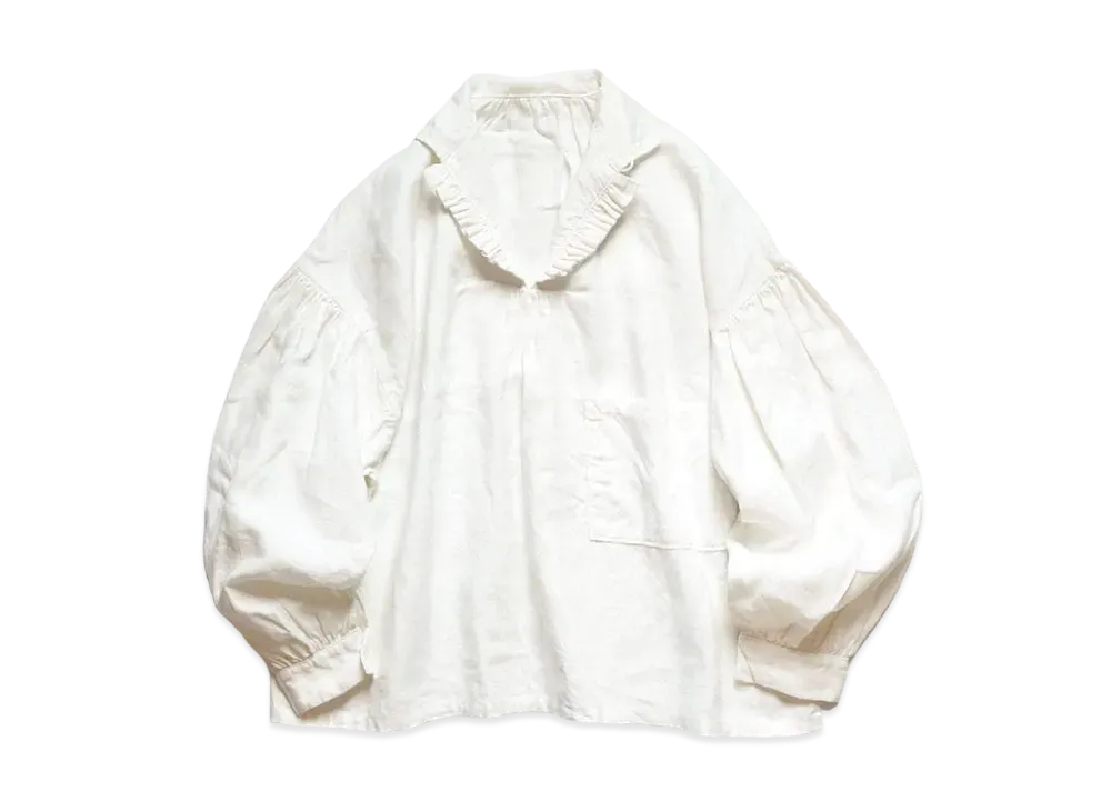 KAPITAL LINEN CANVAS FRILLE GIP SIEVE ROUS"White"