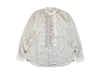 KAPITAL COTTON STRIPED FRILLE PRAGUE SHIRT "Quinity"