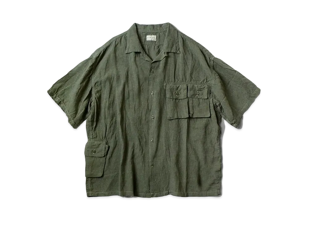 KAPITAL SOFT LINEN HUNTING NAM ALOHA "Khaki"