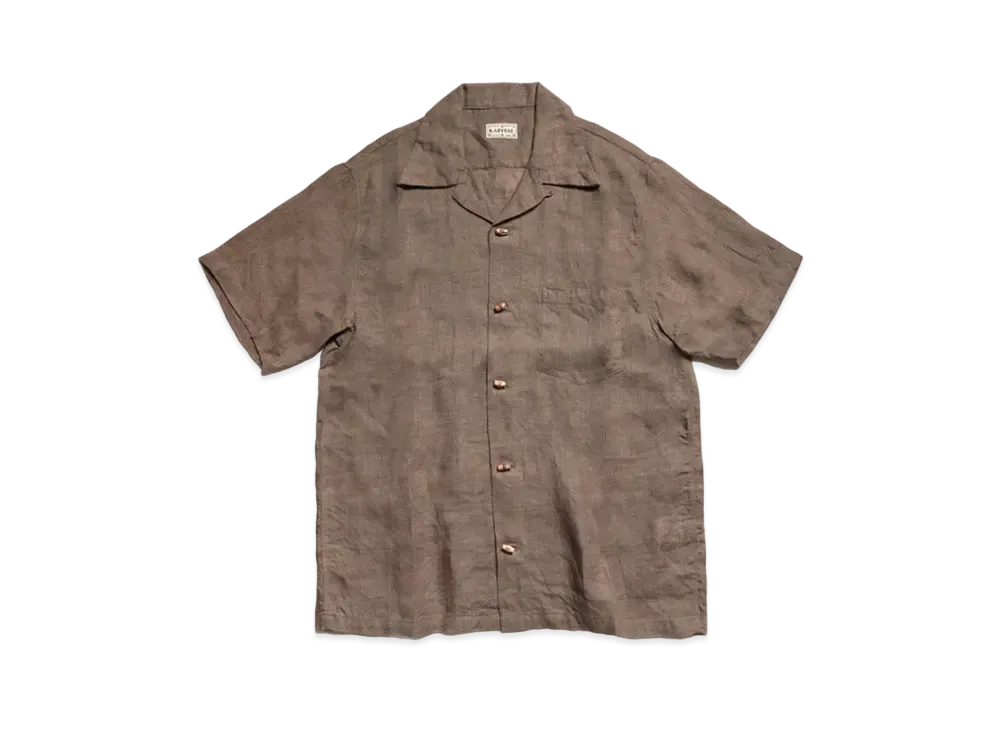KAPITAL GRASS LINEN ALOHA SHIRT "Brown"