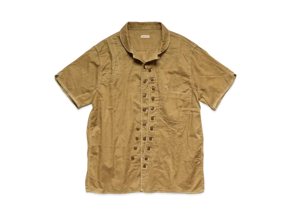 KAPITAL SINGLE GAUZE SAFARI ALOHA SHIRT "Gold"