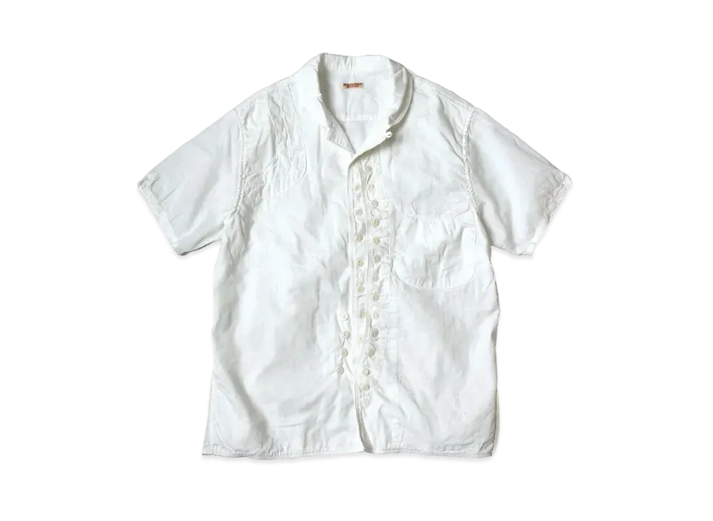 KAPITAL SINGLE GAUZE SAFARI ALOHA SHIRT "White"