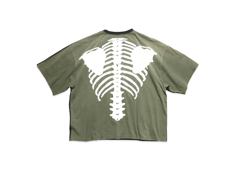 KAPITAL TENGU 2 TONE BIG POKE T (BOUND PT) "Khaki"
