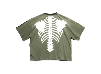 KAPITAL TENGU 2 TONE BIG POKE T (BOUND PT) "Khaki"