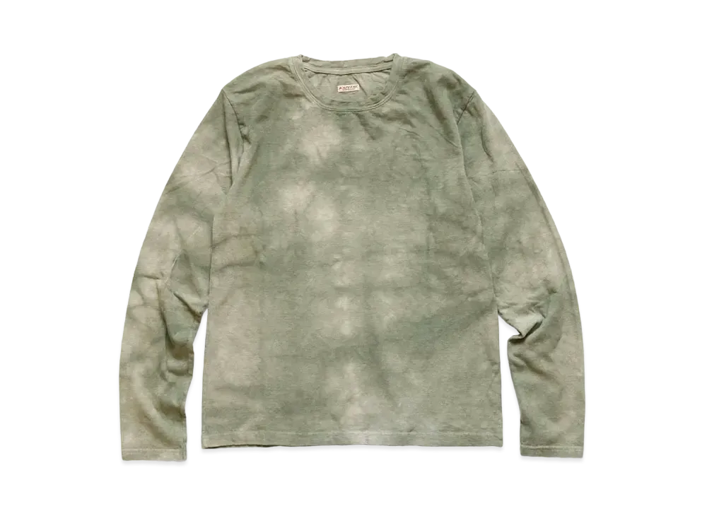 KAPITAL 18.5 / TENGU MURA-DYED CREW LONG T "Khaki"
