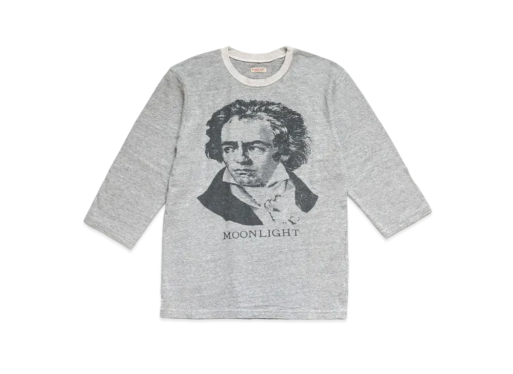 KAPITAL TOP TENGU CREW THREE QUARTER T (BEETHOVEN MOON LIGHT) "Gray"
