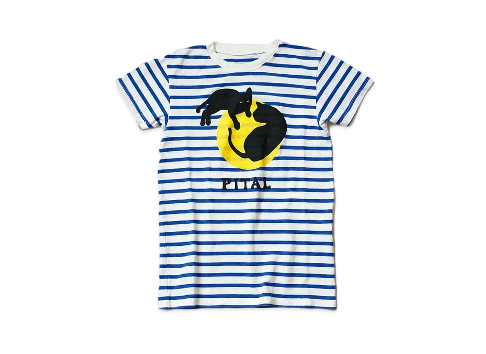 KAPITAL BORDER TENGU CREW T (KAPITAL PT) "White Blue"