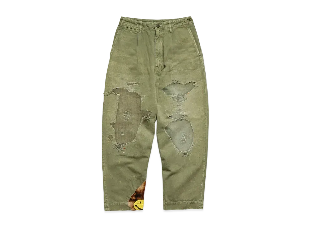 KAPITAL KARAGI HIGH WEST NEAM PANTS (LAMBER JACK DAMAGED) 