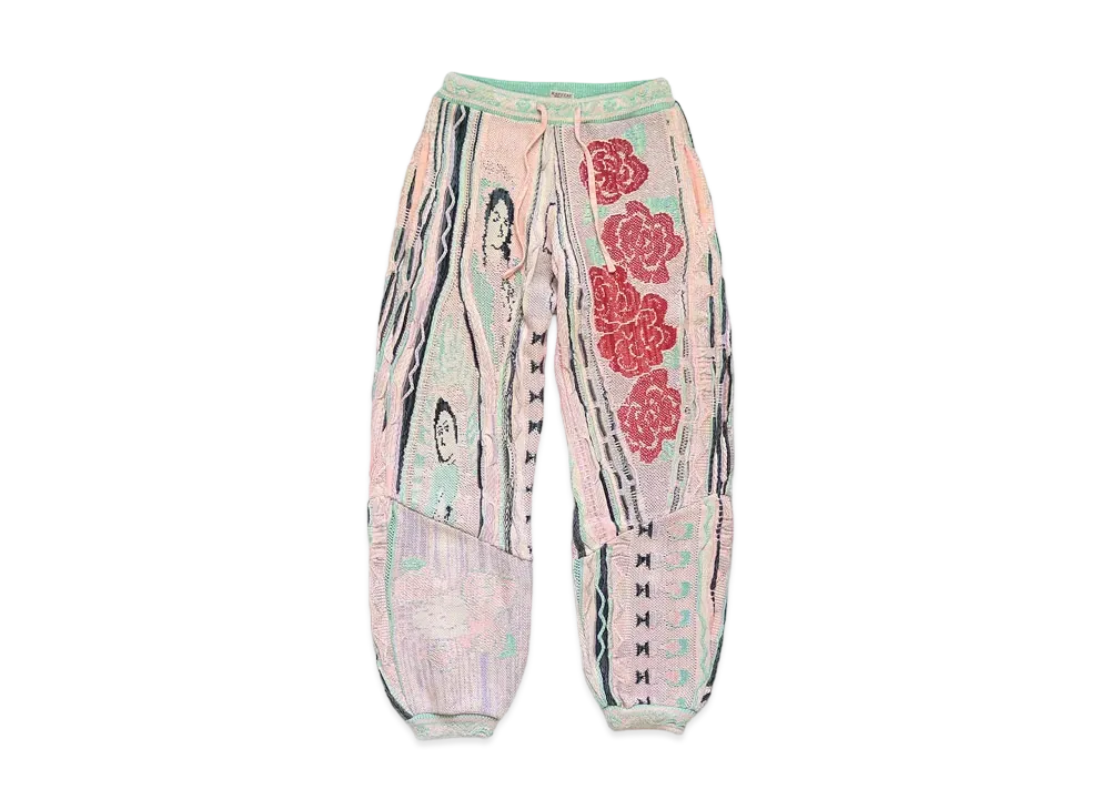 KAPITAL 7G KNIT VIRGIN MARIA GORDY SWEATSHIRT PANTS "Light Pink"