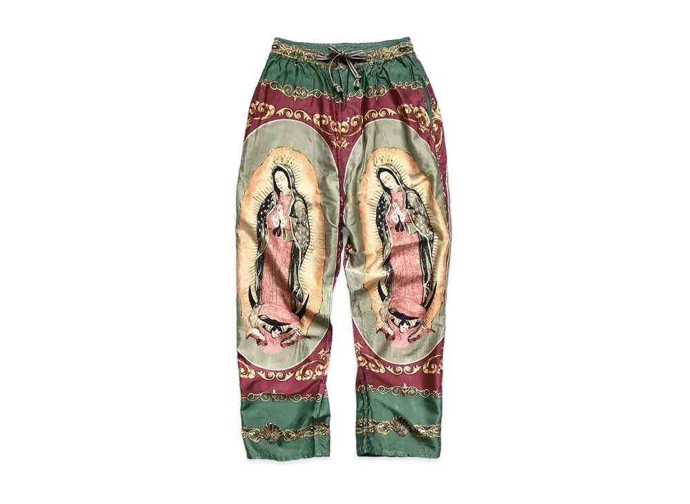 KAPITAL COTTON LAYON VIRGIN MARIA PT EASY PANTS "Green"