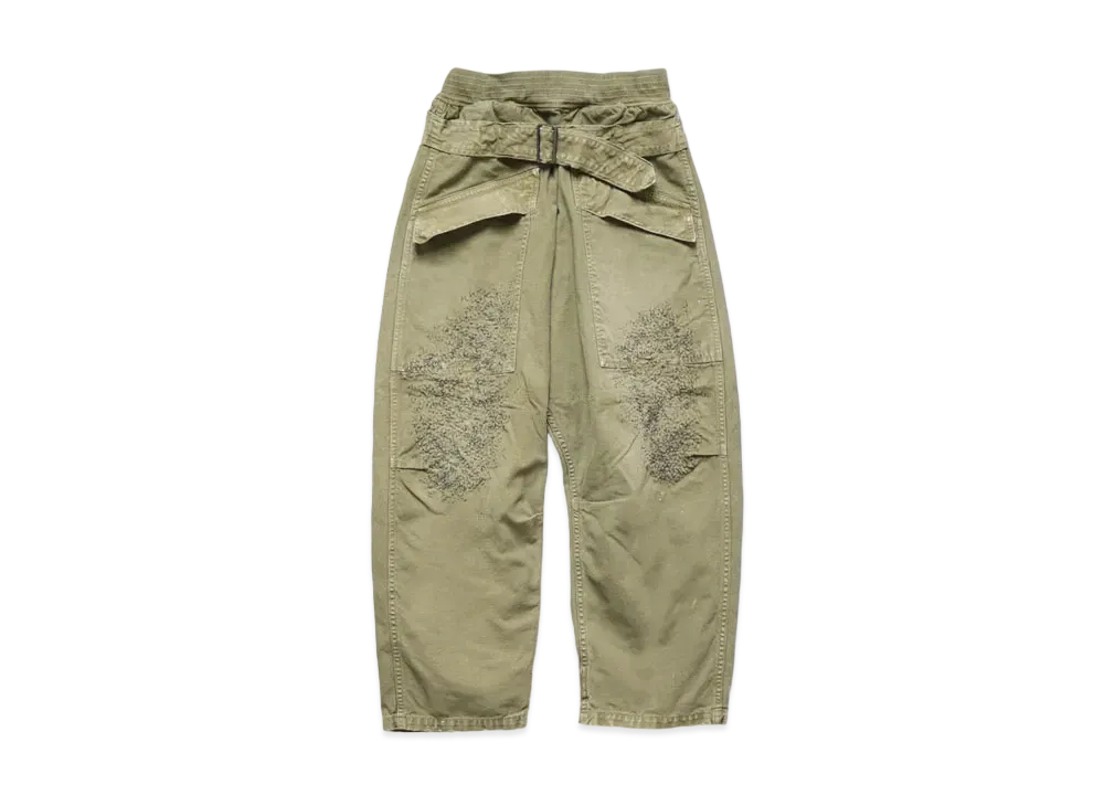 KAPITAL CANVAS AVIATOR SUITCUT PANTS "Khaki"