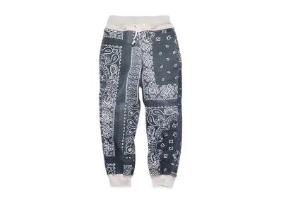 KAPITAL BACK HAIR BANDANA PATTERN SWEAT RIB PANTS "Black"