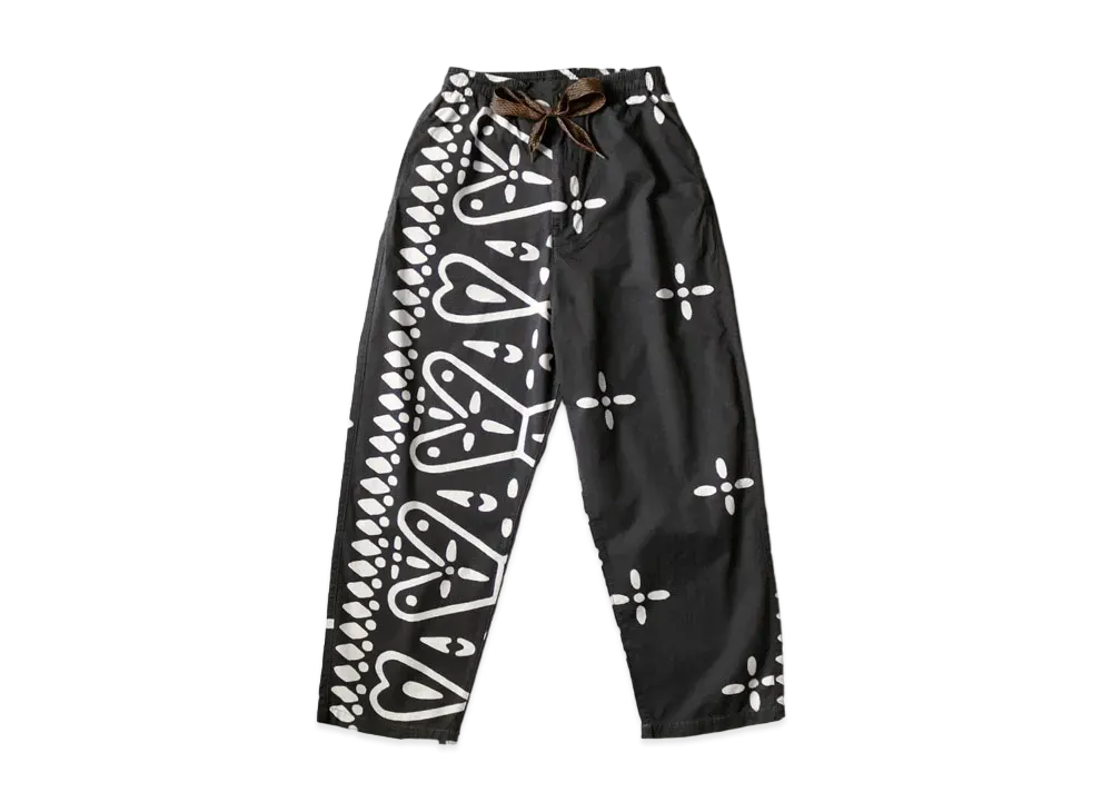 KAPITAL COMBER BARRY HYMON GLOSS CROSSED EASY PANTS "Black"