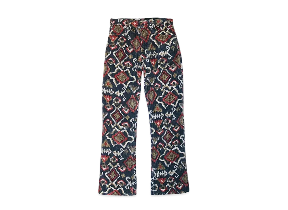 KAPITAL TAPESTRY CORDUROY BOOTS CUT PANTS "Navy"