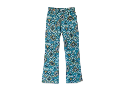 KAPITAL TAPESTRY CORDUROY BOOTS CUT PANTS "Blue"
