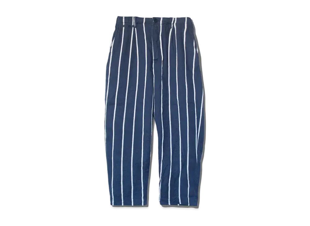 KAPITAL LINEN FILYS STRIPED HIGH WAIST NEAM PANTS "Navy"