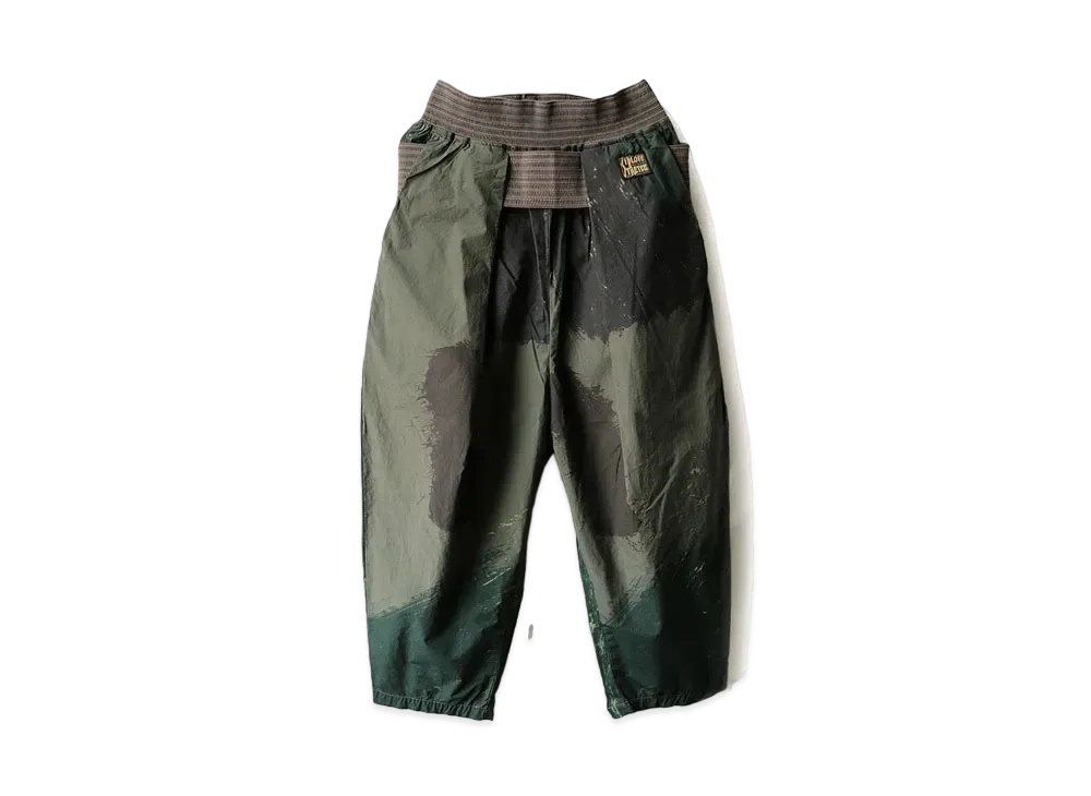 KAPITAL COTTON TYPEWRITER BRUSH CAMO SHIMOKITA PANTS "Khaki"