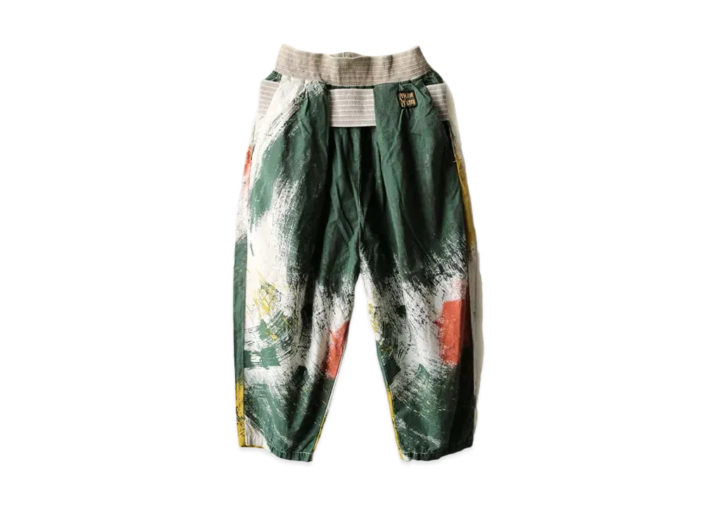 KAPITAL COTTON TYPEWRITER BRUSH CAMO SHIMOKITA PANTS "Quinity"