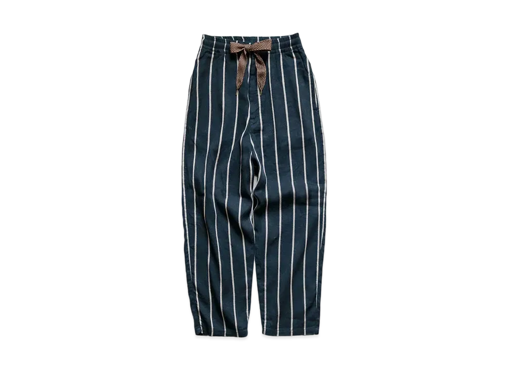 KAPITAL LINEN FILIZ STRIPED EASY PANTS "Navy"
