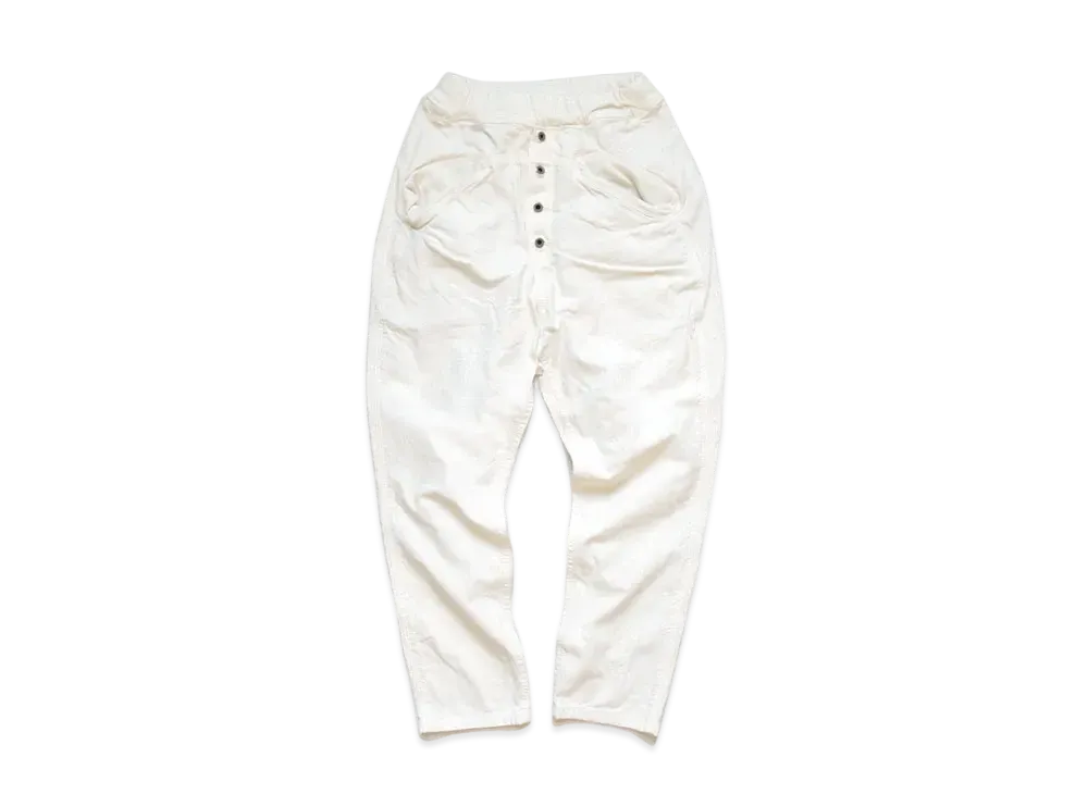 KAPITAL THIN CANVAS SARUERNOUBEL PANTS "White"