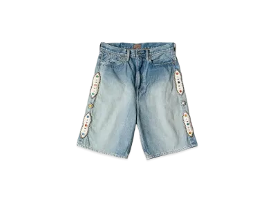KAPITAL 14OZ DENIM 5P SHORT PANTS (BOUND EMBROIDERY) KAPITAL 14OZ DENIM 5P SHORT PANTS (BOUND EMBROIDERY)