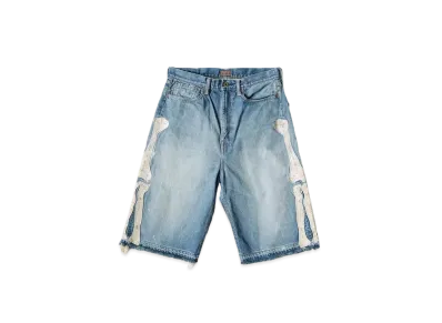 KAPITAL 14OZ DENIM 5P SHORT PANTS (BOUND EMBROIDERY) "Indigo"